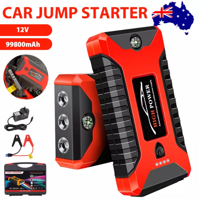 99800mAh Portable Car Jump Starter Booster 12V Battery Charger Power Bank AU