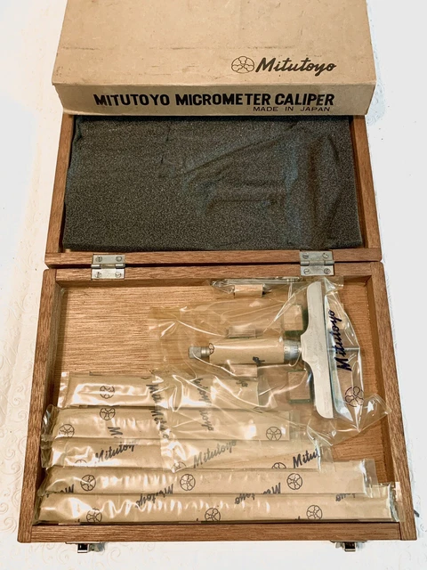 Vintage MITUTOYO #129-132 DMC 4-6" DEPTH MICROMETER SET Japan In Case NOS