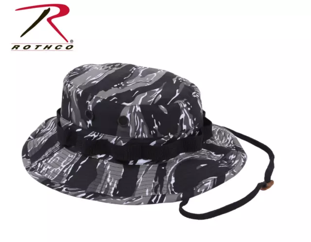 URBAN TIGER STRIPE Camo Boonie Hat Mil-Spec Ripstop Vented Loops Rothco ...