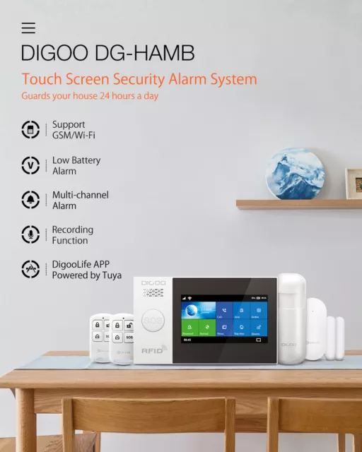 DG-HAMB 2G WIFI 433 MHHZ fai da te kit sistema di allarme sicurezza casa intelligente app tuya