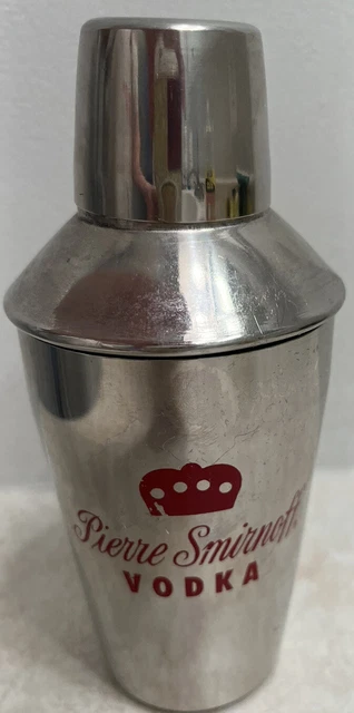 Pierre Smirnoff Vodka Cocktail Shaker Silver Red Logo