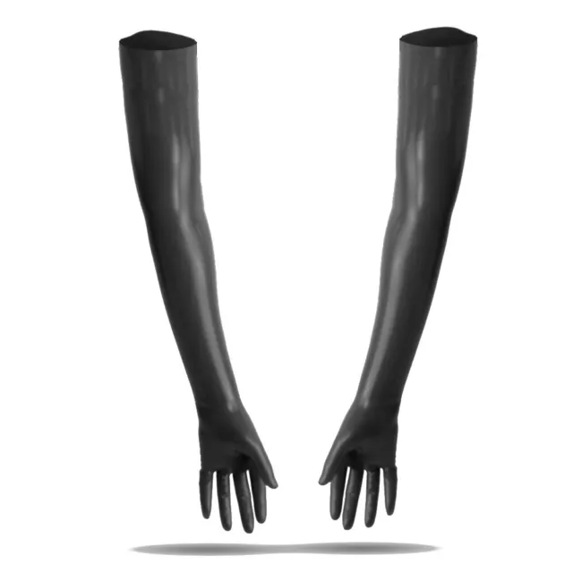 LatexDreamwear - Latex Handschuhe Latexhandschuhe superlang 0,4mm schwarz   -B -