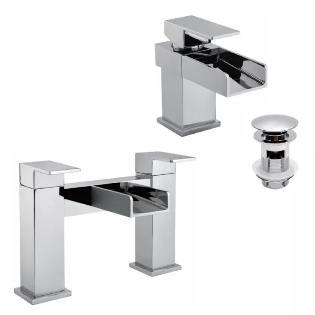 SALE! Sagittarius Nice Waterfall Monobloc Basin Tap & Bath Filler Pack in Chrome