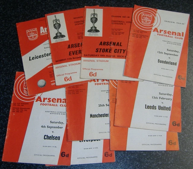 ARSENAL COLLECTION - 9x Home Programmes 1963-1967 £3.50 - PicClick UK