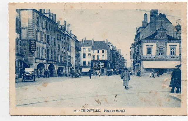 THIONVILLE - Moselle - CPA 57 - the marketplace - car - cp stained