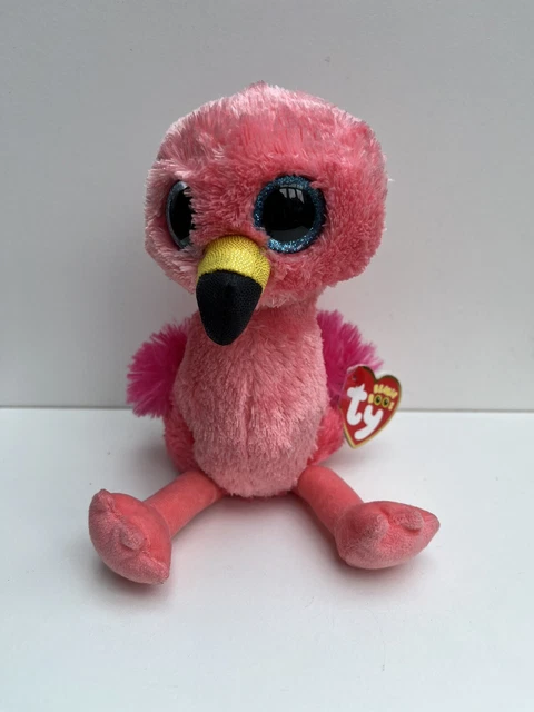 Ty Beanie Boos Gilda the Flamingo 6" / 15cm 2017 TySilk Beanie Boo Soft Toy Tag