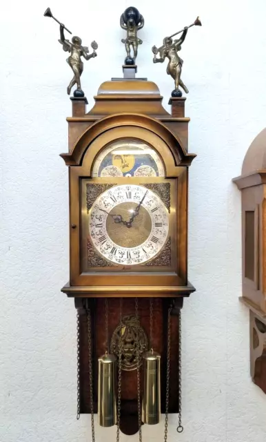 Alte Wanduhr Friesenuhr Pendeluhr, Holländische Uhr Haid mit Mondphase