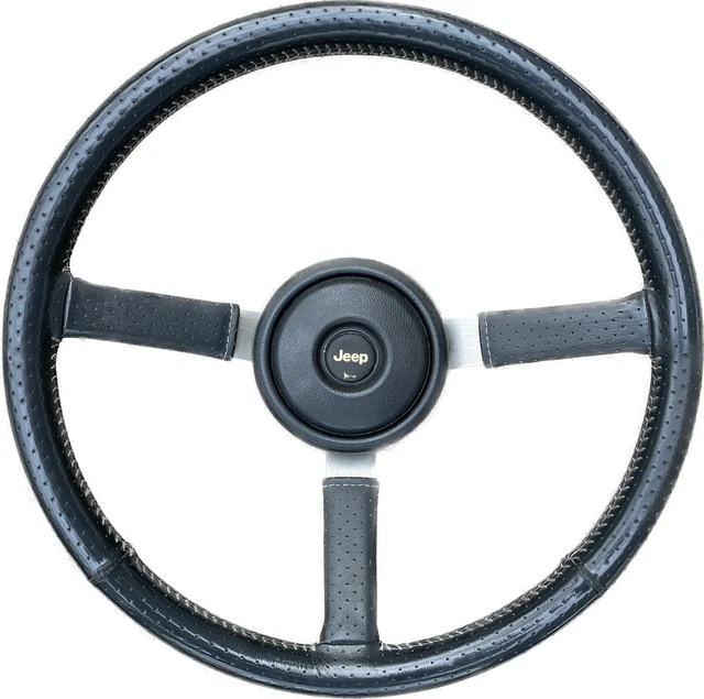 JEEP WRANGLER YJ OEM 8795 LEATHER STEERING WHEEL Gray ORIGINAL CLEAN
