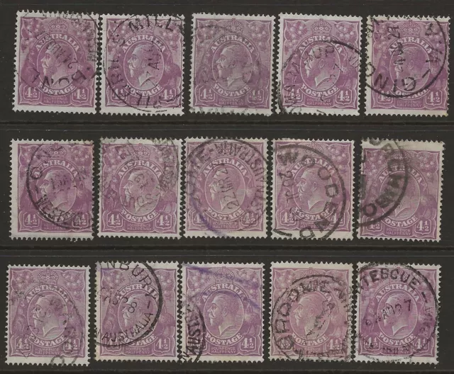 KGV'S       GROUP of 4d VIOLET    SINGLE WATERMARKS           GOOD LOT
