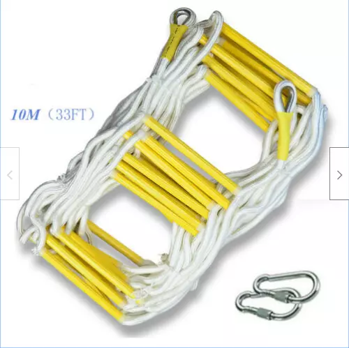 Escalera de cuerda de rescate 10M 33FT escalera de escape emergencia trabajo seguridad respuesta fuego