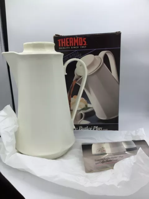 Vintage Thermos Ivory Thermal Coffee Carafe Model 75Q Glass Lined Coffee  Butler