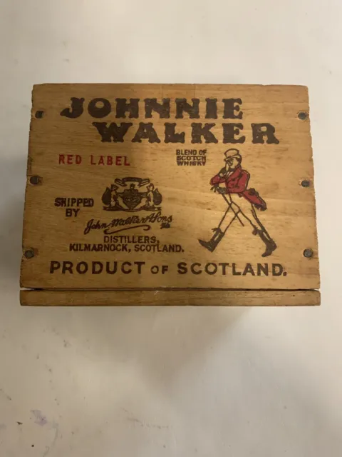 Vintage Johnnie Walker Red Label Small Wooden Box Crate