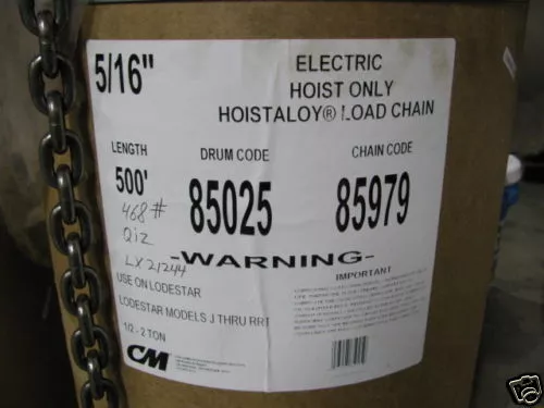 CM Star Grade Hoist Chain 85979 85949 Lodestar Valustar 5/16" Load Chain