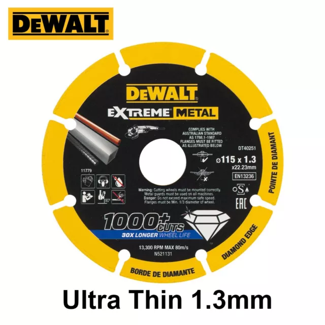 DeWalt Extreme Metal Cutting Disc Blade 115 x 1.3 x 22.23mm 4.5Inch - Ultra Thin