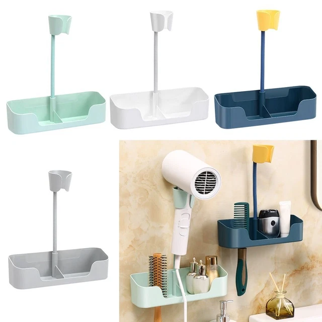 de stockage Sèche-cheveux Titulaire Salle de bains Étagère Rack monté au mur