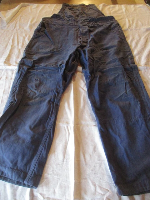 Pantalon Ancien Coton Bleu De Travail T52 – Moleskine Usée Rapiécée Déchirée