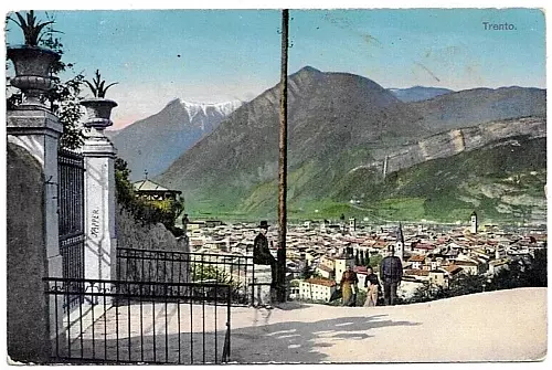 CARTOLINA DI TRENTO ,PANORAMA - Ed. KAPPER viaggiata 1916