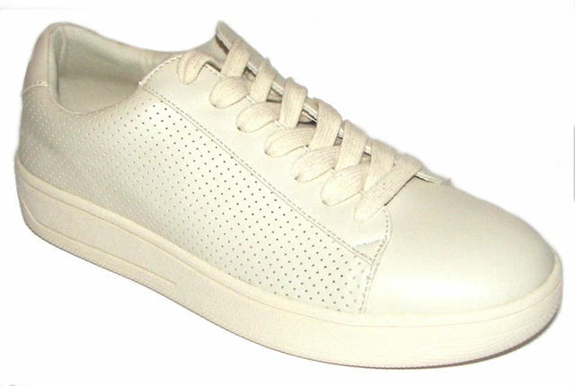 STEVE MADDEN White off Genuine Leather Flat Shoes 8.5M