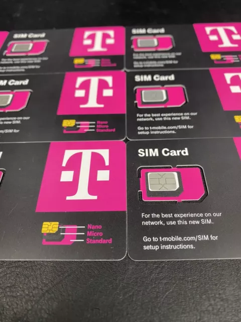 LOT OF 10 - T-Mobile SIM Card "3 in 1" • R15 • 4G 5G LTE • NEW • Use By 2025