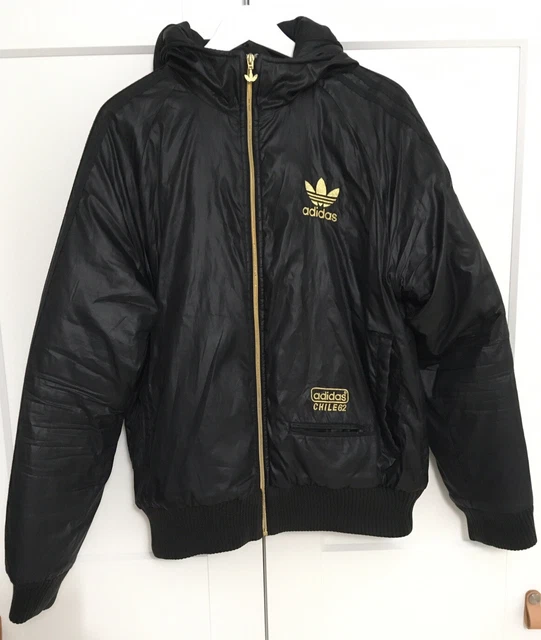 GREAT ADIDAS CHILE 62 black padded hooded bomber Jacket Coat Size S Wetlook 95.88 PicClick UK