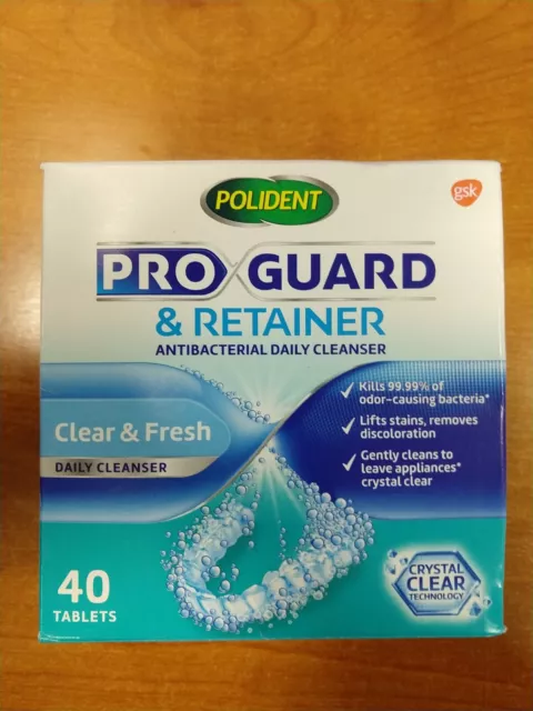 Limpiador diario antibacteriano antibacteriano Polident Pro Guard 40 pestañas caducidad 3/24 E16C