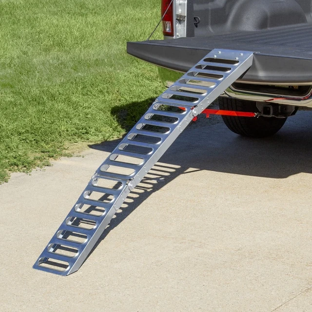 Tri-Fold Loading Ramp Steel Motorcycle ATV/UTV Quad Lawn Mower Truck 500 lbs USA