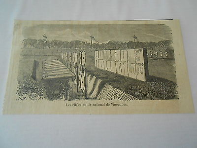 Engraving 1860-targets in shooting national de vincennes