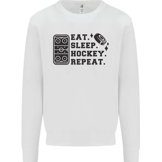 Eat Sleep Hockey Repeat Street Ice Funny Kids Sweatshirt Jumper