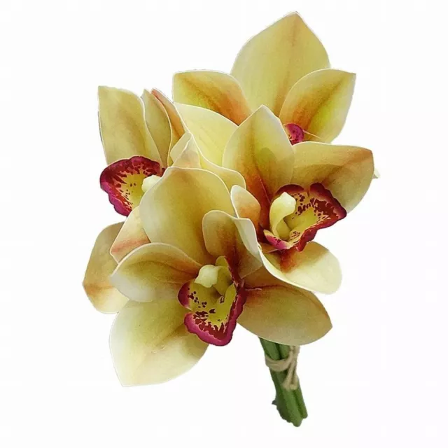 Beautiful Artificial Cymbidium Orchid Flower Arrangement for Home Decoration
