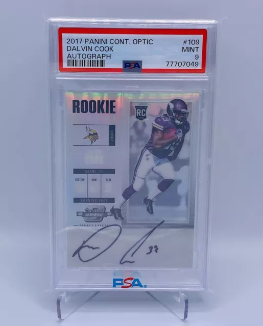 Dalvin Cook 2017 Contenders Optic Rookie Ticket ON CARD Auto 🔥 PSA 9