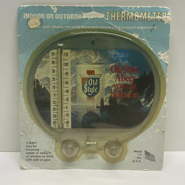 Vintage Indoor Outdoor Thermometer Heilemans Old Style Advertising NOS