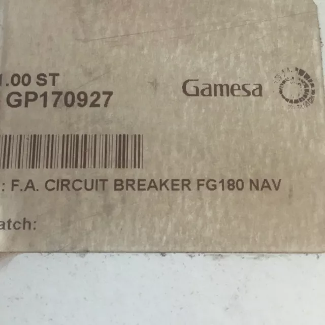 Gamesa GP170927 Wind Turbine F.A. Circuit Breaker FG 180 NAV