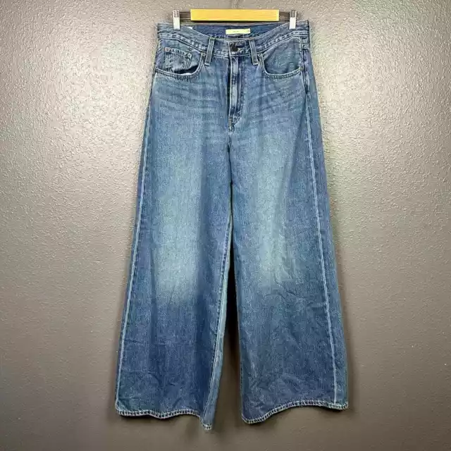Levis Jeans Womens 28 Light Blue XL Flood Extra Wide Leg Baggy Premium Denim
