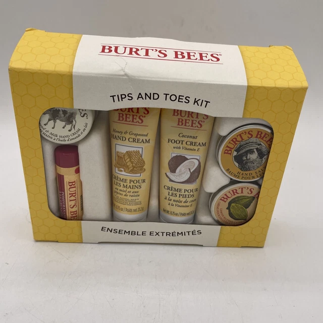 6 PIECE SET, Burt's Bees Tips and Toes Kit Foot Hand Cream Brand New