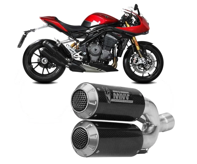 2 Exhaust Mufflers Mivv MK3 Carbon TRIUMPH SPEED TRIPLE 1200 RR / RS 2021 2023