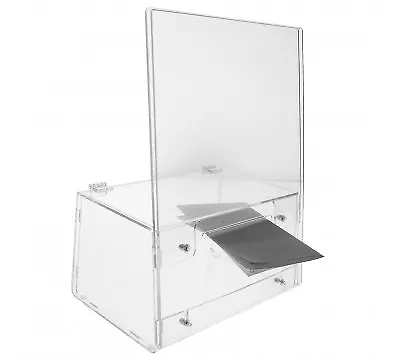 E-344 PCE  Urne de comptoir plexi transparent - Dimensions: 26 x 13 x H 35 cm