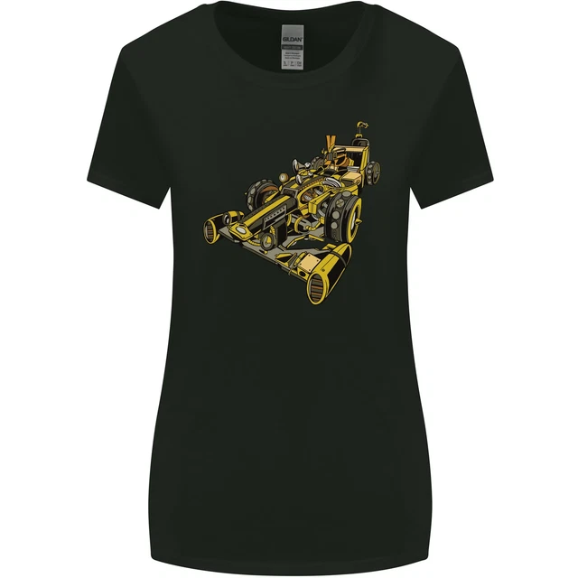 Steampunk Auto da Corsa Donna più Ampia Taglio T-Shirt