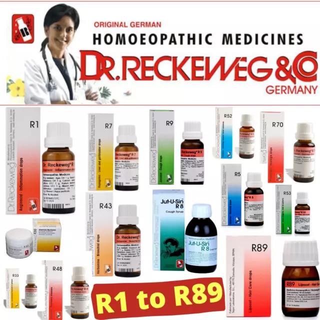 Dr.Reckeweg R1 to R89 Germany Homeopathy Drops - 22 ml Packs | FREE SHIPPING