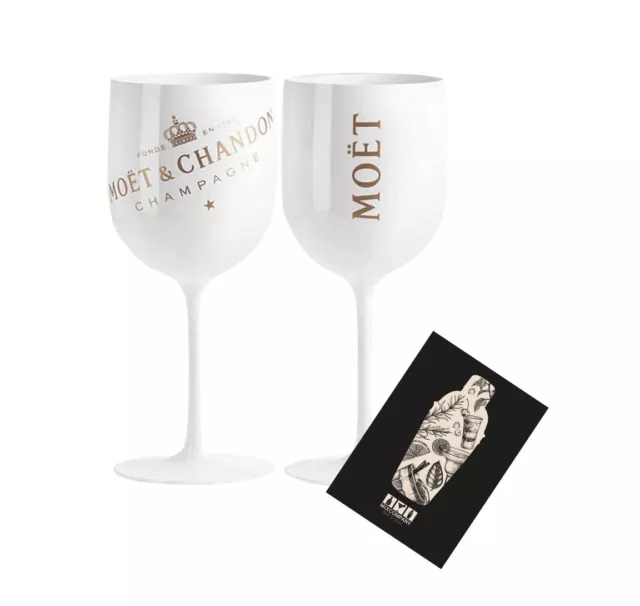 Moet & Chandon 2er Set Ice Imperial Acryl Glas Champagner Gläser Set in weiß/go