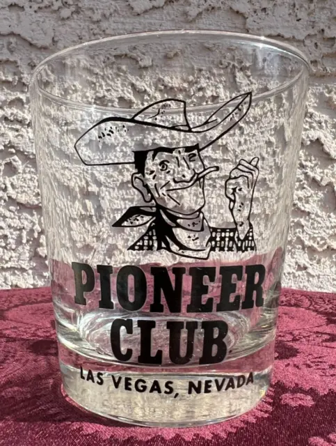 Pioneer Club CLOSED Vegas Vic Cocktail Beverage Drink Glass 8 Oz Las Vegas NV