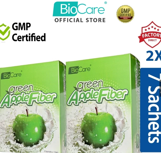 Biocare Green Apple Fiber - Detox (2 x 7's) Envío rápido DHL Express