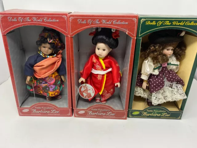3 - Dolls Of The World Collection Petite Porcelains By Barbara LEE