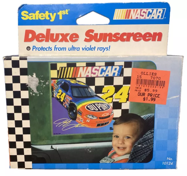 VINTAGE Safety 1st NASCAR Jeff Gordon Sunscreen Car Auto Baby Sun Protector NEW
