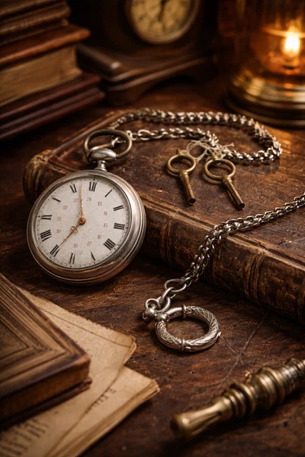 Montre à Gousset Ancienne Fonctionnelle - Acier, Remontage Manuel, Pour Homme