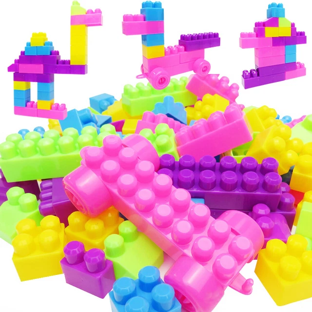 46pz Giocattoli da Edilizia Educativi Plastica Colorata per Bambini Ragazzi e Ragazze