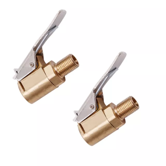 2Pcs Tire Inflatable Straight Copper Open Flow Air Chuck Auto Accessories