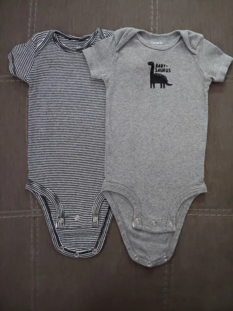 Carter's Infant Baby Boy Short Sleeve Bodysuits 9 Months Lot Of 2