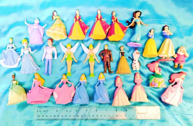 HUGE LOT of 27 - Disney PRINCESS Figurines PVC Ariel Snow White Belle Cinderella