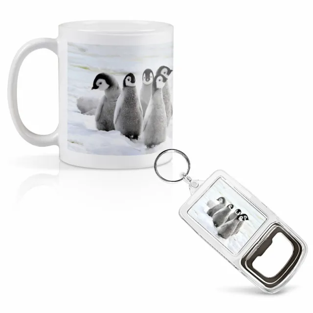 Mug & Bottle Opener-Keyring-set - Emperor Penguin Chicks Birds   #13280