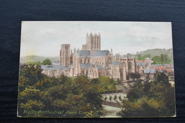 Vintage Postkarte Brunnen Kathedrale von Tor Hill Somerset unveröffentlichte Friths Serie